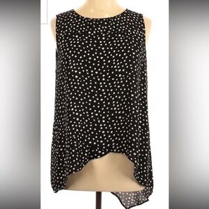 *3/$25* Spense Black & White Polka-dot Sleeveless Shell